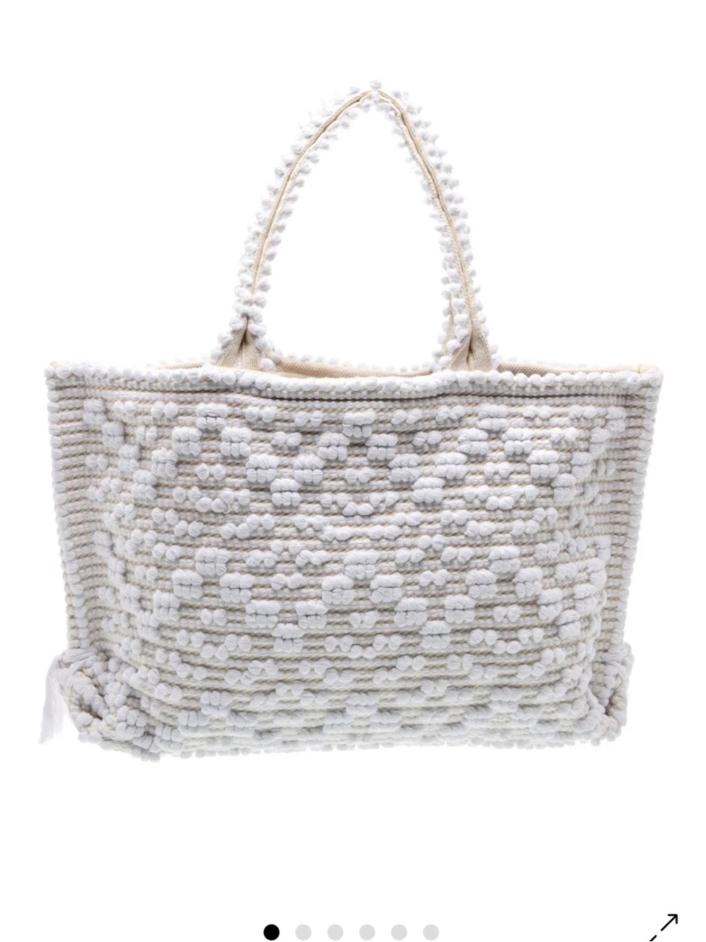 Casa Isota Woven White Tote Bag Retail $635